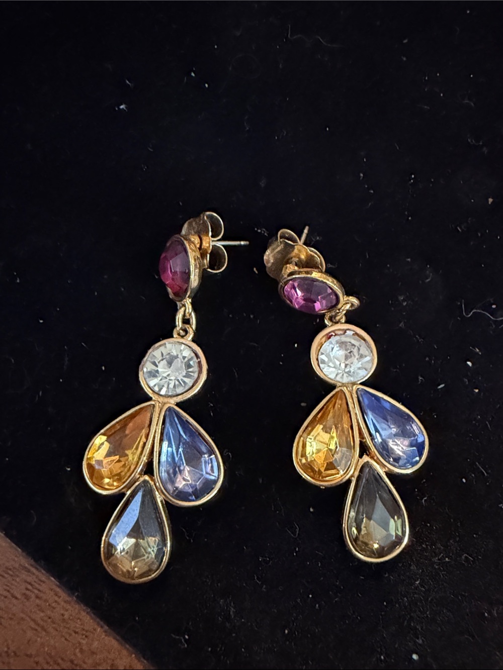 TAT Gold-Tone Multi-Color Teardrop Drop Earrings - Women Jewelry